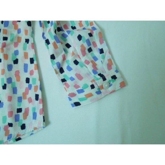 Jumping Beans Toddler Girl 2T Multi Colorful 3 Buttons Long 3/4 Sleeved Blouse - Picture 4 of 5